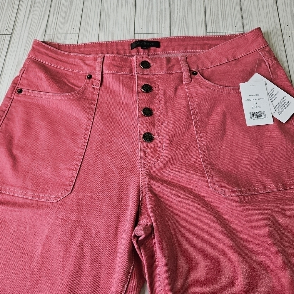 Daily Thread High Rise Cropped Ankle Flare Jeans in Jolie Clay Wash Size 16 NWT - Picture 4 of 13
